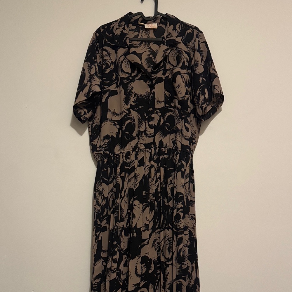 70s 80s Working Woman Sheer Midi Dress True Vintage